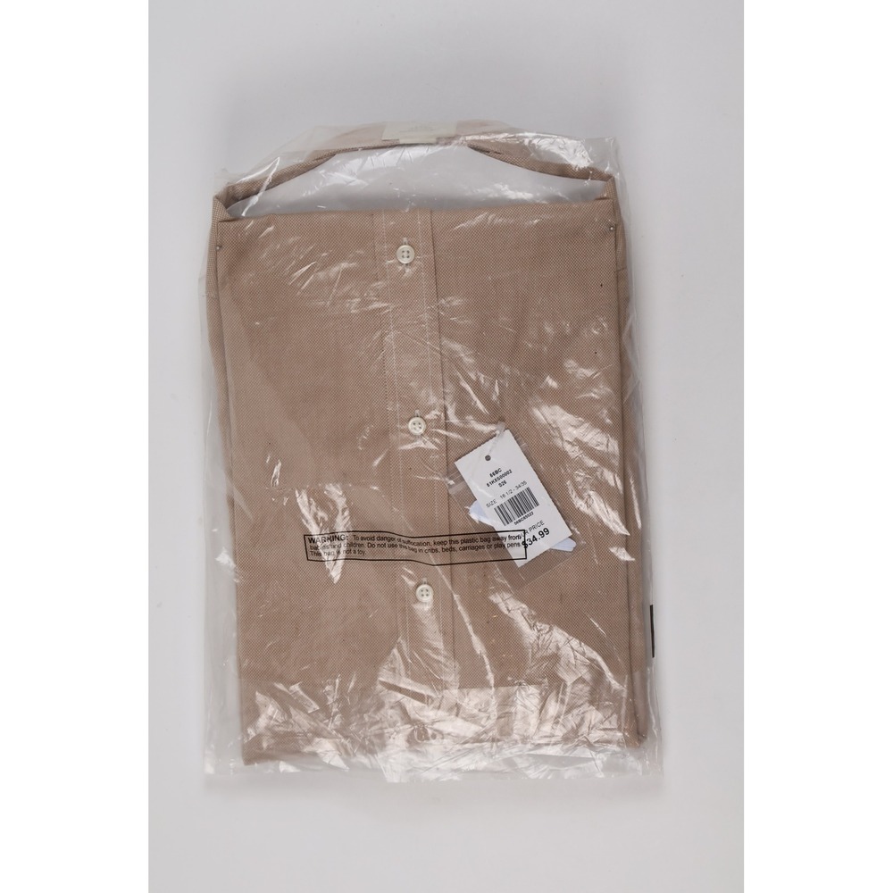 Joseph Abboud Dress Shirt Easy Care Regular Fit Tan Solid 16.5 34/35 NWT - Picture 2 of 5
